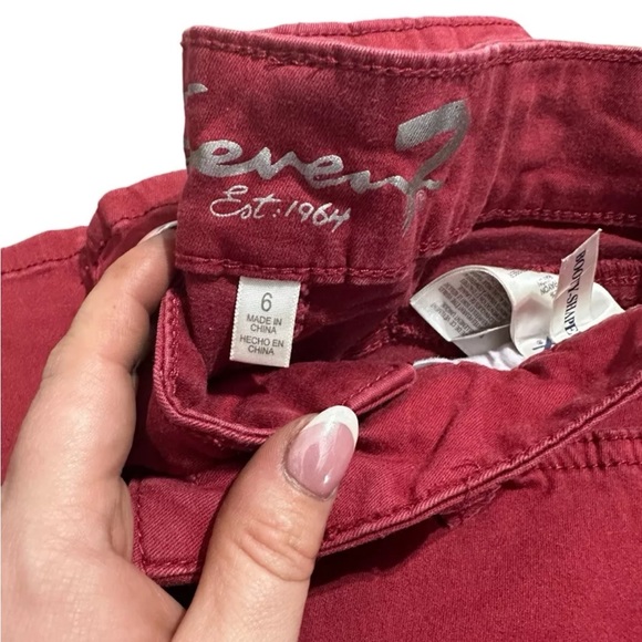 Seven Of All Mankind Jeans Bundle Sz 6 Red And plum High Rise Skinny Booty Shape - Picture 3 of 3